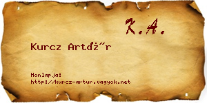 Kurcz Artúr névjegykártya